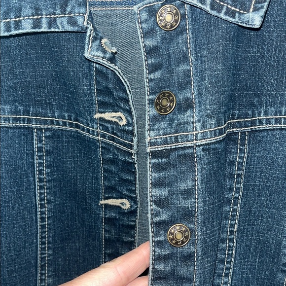 Live a Little Dark Blue Jean Jacket - Picture 4 of 6